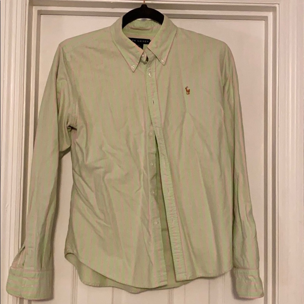 Pink & green Ralph Lauren button down sz 10